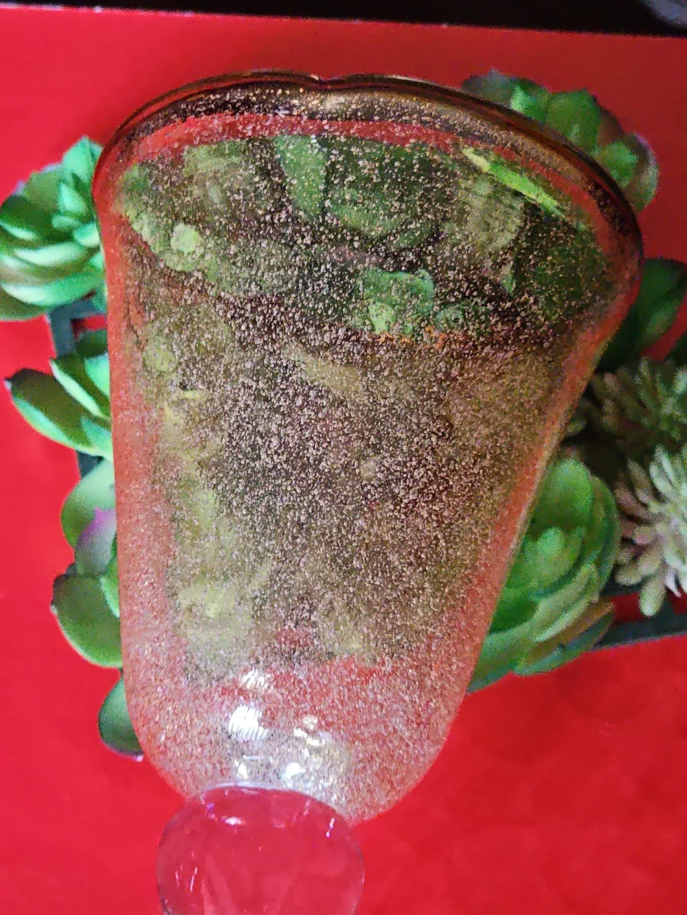Artland Glass Amber With Bubbles Goblets with Clear Stems - Set of 2